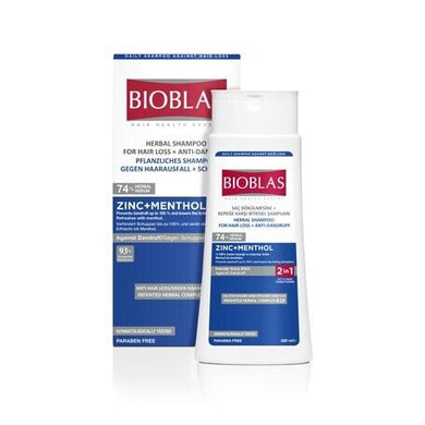Bioblas Herbal Shampoo Conditioner Hair Loss Anti-Dandruff Zinc Menthol 360ml