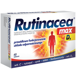 Rutinacea Max D3 60 tab Wzmocnij Odpornosc kosci zeby Immunity booster Vitamin D
