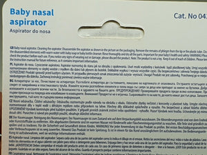 BABYONO ASPIRATOR DO NOSA Baby Nasal Aspirator Congestion Blocked Runny Nose