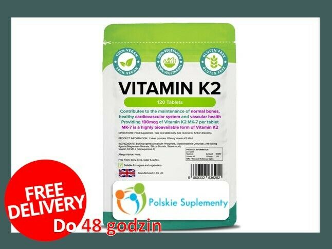 WITAMINA K2 Vitamin K2 100 mcg normalna czynnosc serca kosci 120 Kapsulek